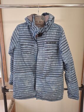 Burton Men’s Light Blue Striped Snow Jacket